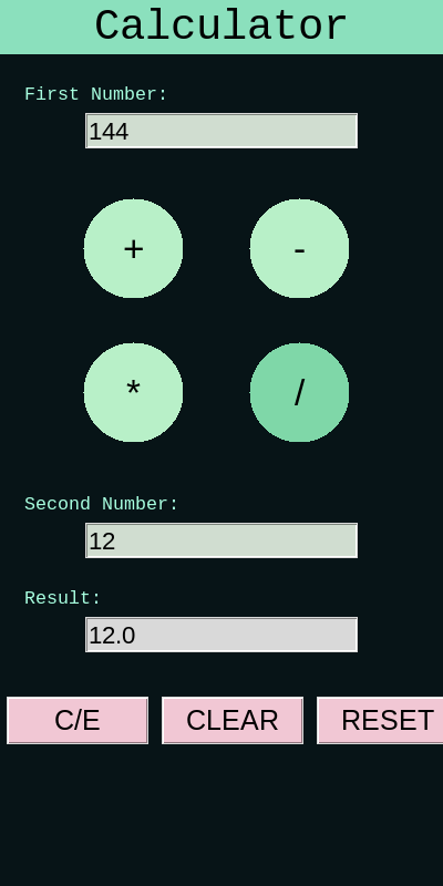 Mint Calculator showing a completed calculation