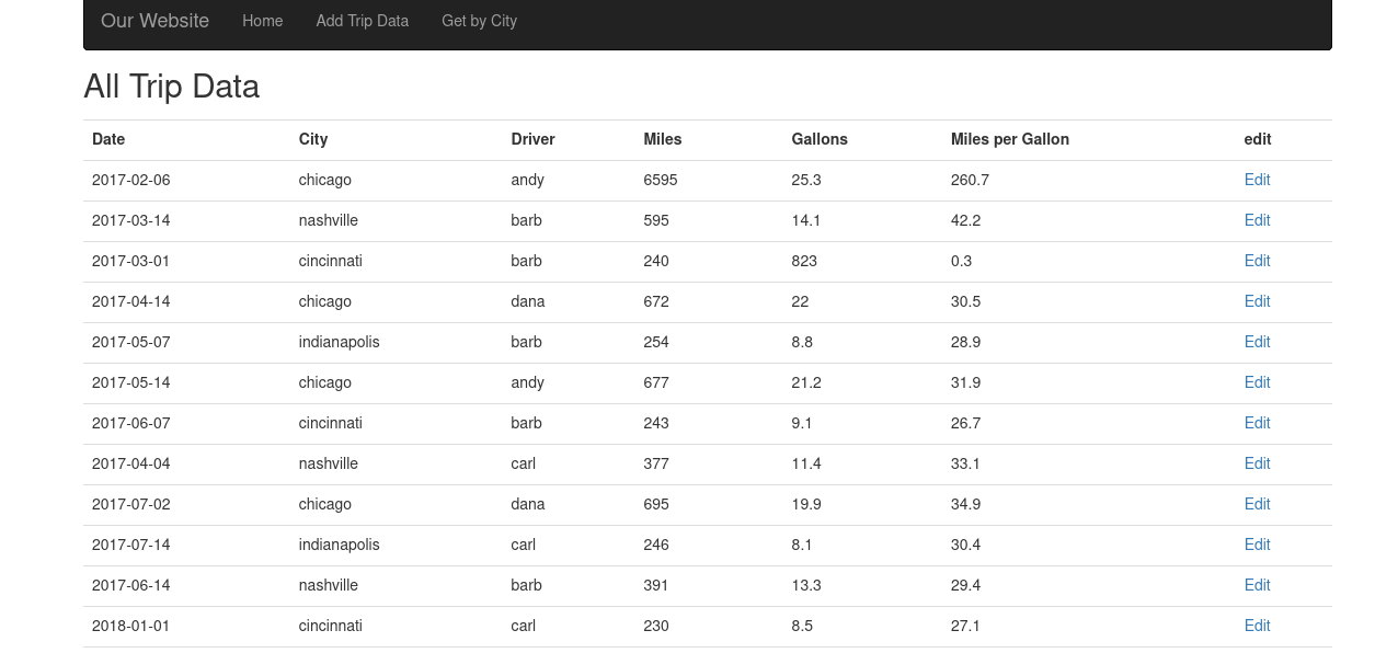 Screenshot of portfolio app